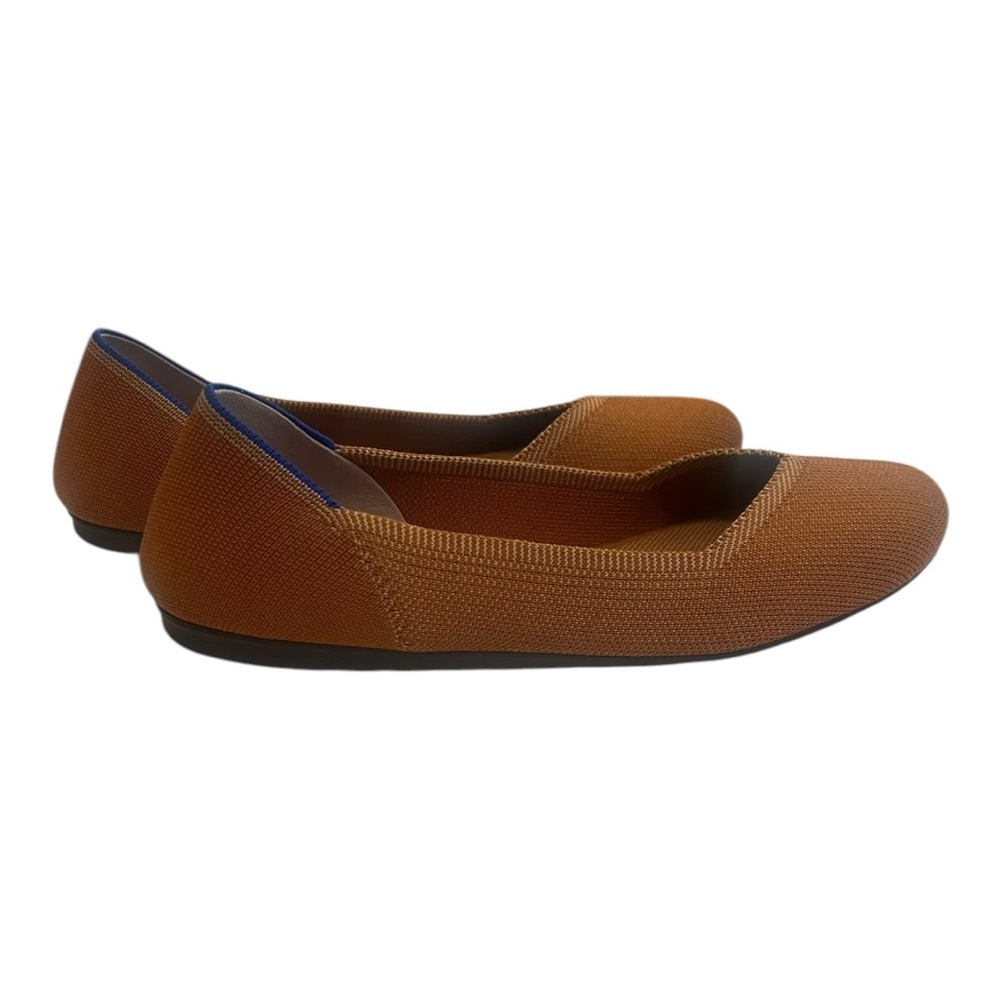 Rothy's Rust Orange Ballet Flats with Blue Trim - Picture 10 of 15